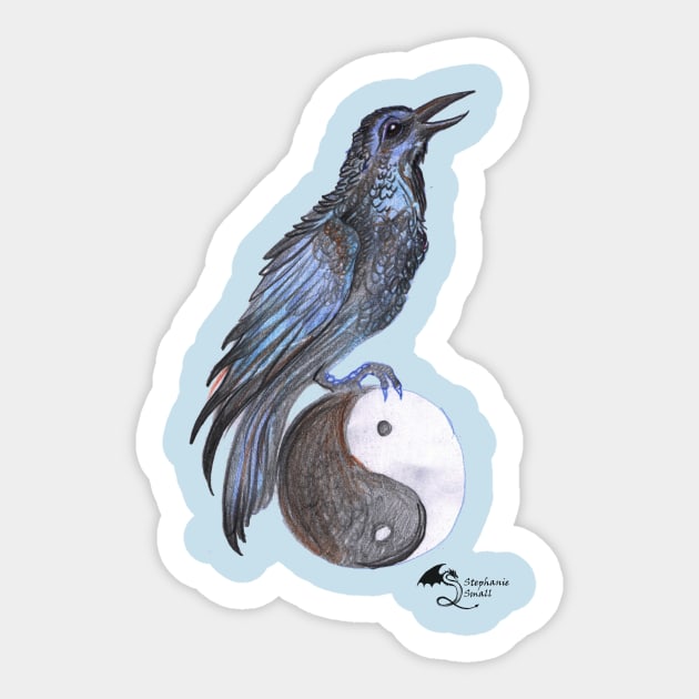 Ravens Black Bird Blackbird Raven Crow Yin Yang Ebony Fierce Sticker by pegacorna